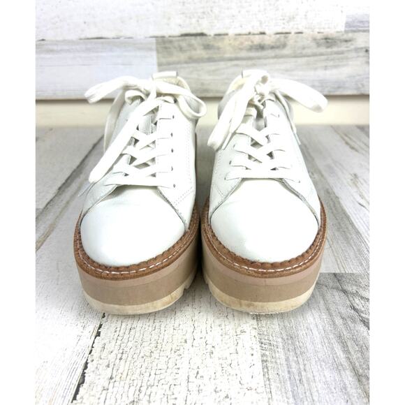 Dolce Vita Women’s 7.5 White Leather Toyah Platform Lace Up Sneakers Shoe - Picture 3 of 8